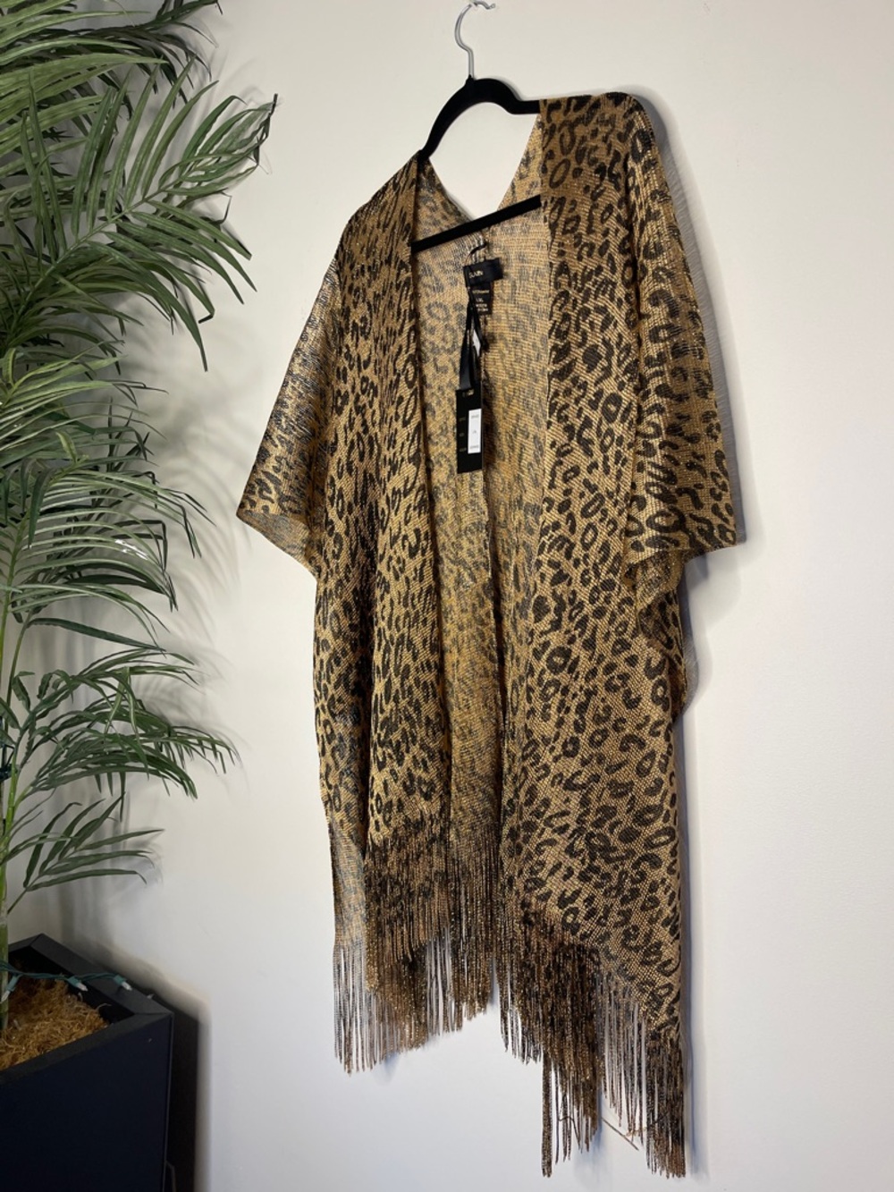 RAIN | Animal Print Metallic Shimmer Wrap | OS